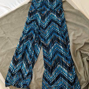 Blue Chevron Palazzo Pants by New Directions Size XL